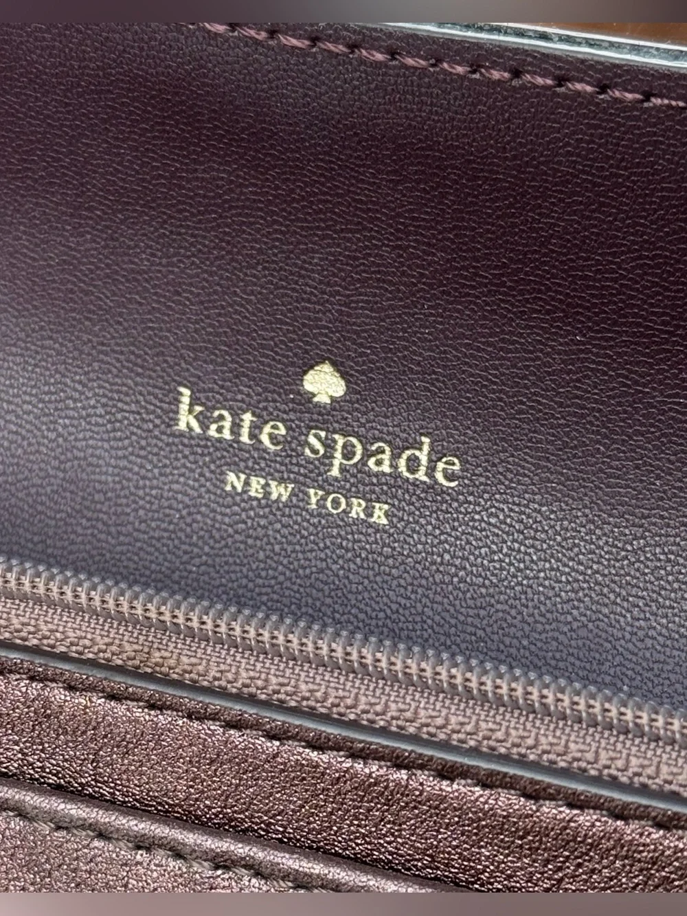 Kate Spade Briar Lane Quilted Emelyn Metallic Oak Wristlet Clutch Bag Purple